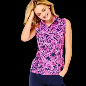 Lilly Pulitzer UPF 50+ Larissa Half-Zip Top Sz XXS